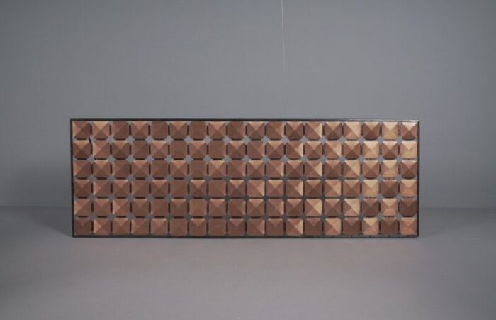 wall decoration with graphic 3d copper elements 1960s 1