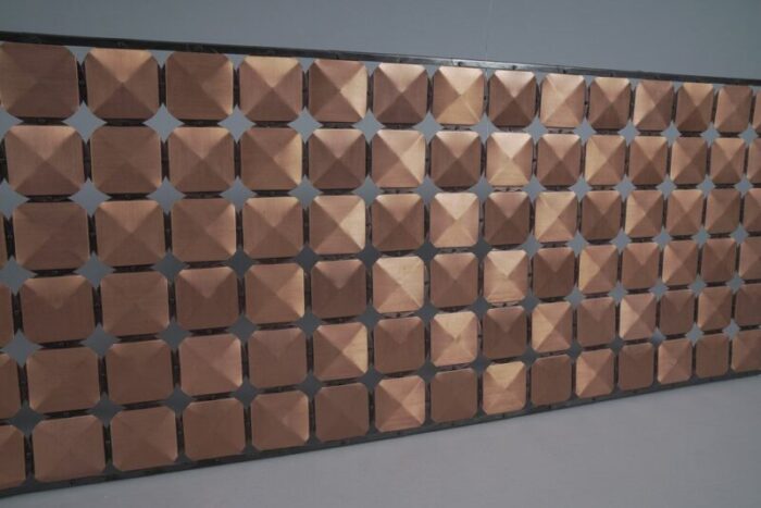 wall decoration with graphic 3d copper elements 1960s 4