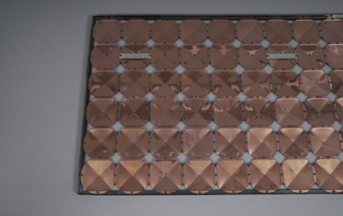 wall decoration with graphic 3d copper elements 1960s 9