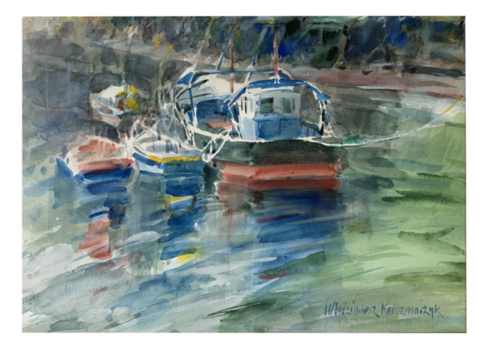 wodzimierz karczmarzyk honfleur france 2000 watercolor 4608