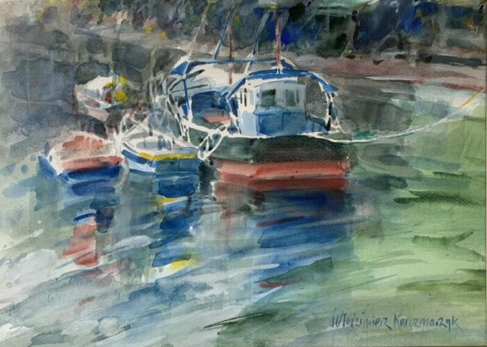 wodzimierz karczmarzyk honfleur france 2000 watercolor 8989