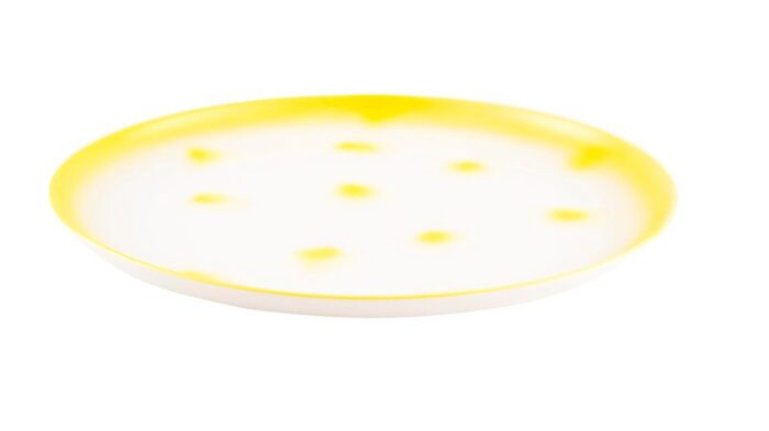 yellow dots porcelain collection plate from litolff 7858