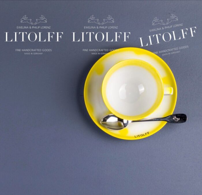 yellow dots porcelain collection tea cup from litolff 1069