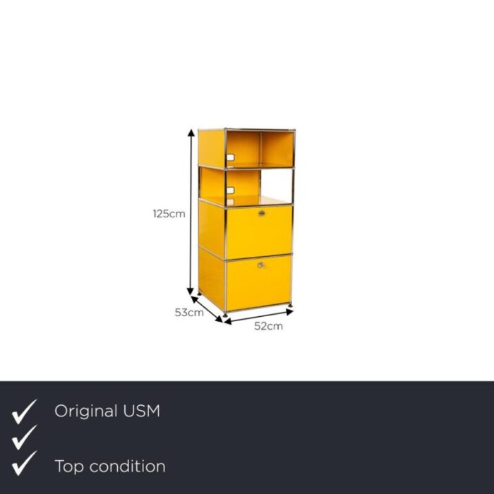 yellow metal sideboard from usm haller 1448